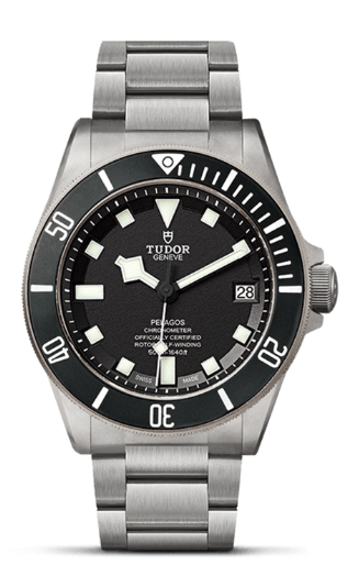 A TUDOR Pelagos watch with stainless steel bracelet and white hands